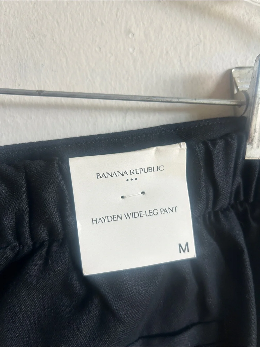 Banana Republic Hayden Wide Leg Linen Blend Black Pants Size Medium NWT